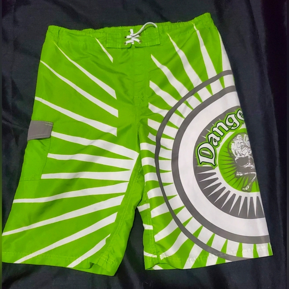 Request lime green swim shorts